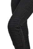 1 x RAW Customer Returns Great Bikers Gear Women s Lined Motorcycle Leggings with Removable CE Armor Short Leg , Black Design, M - RRP €94.99