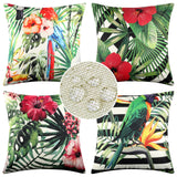 1 x RAW Customer Returns ETOLISHOP Cushion Cover 40x40 Outdoor Waterproof Polyester Linen Animals Flowers Green Tropical Plant Pattern Sofa Decorative Pillowcase for Couch Patio Bedroom Garden Living Room Home Decor - RRP €19.99