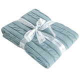 14 x Brand New NTBAY Cotton Knit Baby Blanket, Soft and Cozy Multicolor Toddler Blanket, 76x102 cm, Baby Blue - RRP €268.8