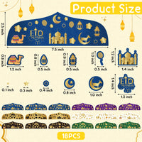 2 x Brand New WATINC 18Pcs Eid Mubarak Stickers - Muslim Ramadan Stickers for Kids DIY Crafts Islamic Eid Al Adha Festival Decorative Gifts Wrapping Stickers Labels Party Favor Supplies - RRP €40.8