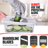 1 x RAW Customer Returns Vegetable cutter mandoline vegetable slicer - vegetable cutter cucumber slicer onion cutter potato cutter fruit cutter - grater for vegetables and cheese - julienne cutter deluxe all-in-1 white  - RRP €41.94