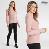 1 x Brand New CityComfort women s sweater with stand-up collar, knitted women s sweater XS, pink  - RRP €16.85