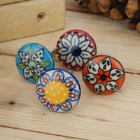 1 x RAW Customer Returns Ajuny Handmade Painted Ceramic Knobs Cabinet Door Drawer and Furniture Colorful Handles Hand Painted Kitchen Cupboard Glossy Surface Handles Pull Knob Multicolor, 20pcs - RRP €19.15