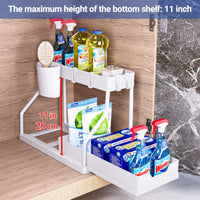 1 x RAW Customer Returns Puricon Pack of 2 Tilting Under Sink Shelves, 2 Tier L-Shaped Multifunctional Standing Shelves, Kitchen Worktop Shelf Organizer, Kitchen Shelf, Spice Rack, Under Cabinet Shelf, Sink Cabinet Shelf - Black - RRP €34.7