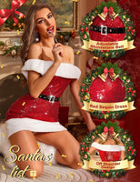 1 x RAW Customer Returns RSLOVE Women s Santa Naughty Dress Christmas Babydoll Sexy Lingerie Costume Glitter Outfit Red L - RRP €25.99