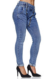 1 x RAW Customer Returns Elara Damen Jeans Boyfriend Baggy Knopfleiste Chunkyrayan C613MK Blau 40 L  - RRP €28.14