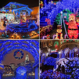 1 x RAW Customer Returns Avoalre Christmas Lights with Battery 300 LEDs 40M, Light Chain 8 Modes Waterproof IP44 Christmas Lights Indoor Outdoor Decoration Christmas Tree Garden Room Party Wedding - White Blue - RRP €22.57