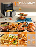 1 x RAW Customer Returns Innsky Hot Air Fryer 5.5L XXL, 1700W Hot Air Fryer with Digital LED Touch Screen and 7 Programs, Preheating Keeping Warm Defrosting, Airfryer Fryer Without Oil with Recipe Book in German - RRP €99.99