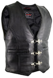 1 x RAW Customer Returns Men s leather vest with buckles without side cord M  - RRP €90.66