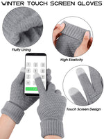 3 x Brand New URATOT 4 Pack Winter Knitted Set Thick Knitted Hat Scarf Gloves Ear Warmers for Men or Women - RRP €63.51