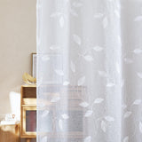 1 x RAW Customer Returns PONY DANCE Curtains Living Room Modern Curtain White Transparent Eyelet Curtain Set of 2 H 220 x W 132 cm Voile Curtains Transparent White Curtains with Embroidery of Leaf Pattern - RRP €33.95