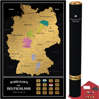 1 x RAW Customer Returns Scratch-Off Map of Germany Large 61 x 41 cm - Germany Map Scratch-off Map - Scratch-off Germany Map Gift - Travel Map Germany Map - Black and Gold Scratch off Germany Map Poster - RRP €35.28