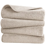 1 x RAW Customer Returns Polyte - Super Absorbent Lint Free Microfiber Hand Towel - Quick Dry - Beige - 40 x 76 cm - Pack of 4 - RRP €17.48