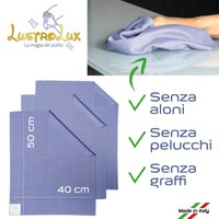 1 x RAW Customer Returns Generic LUSTROLUX MADE IN ITALY glass cloth 3pcs - Large sized streak-free glass cloth 40x50 - Choose our lavender colored glass cloth, perfect as a microfibre glass cloth - RRP €22.43