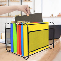 1 x RAW Customer Returns BELLE VOUS Desk Organizer Black Metal 33.5 x 25.5 x 28 cm A4 Hanging Magazine File Metal For Approx. 30 Documents, Folder Organizer, Wallet, Paper Organizer, Document Storage - RRP €21.77