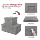 1 x RAW Customer Returns GRANNY SAYS Storage Boxes with Lid Fabric, Pack of 3 Storage Boxes with Lid for Closet, Gray Boxes with Lid Storage, Foldable Storage Basket with Lid, Storage Boxes with Lid - RRP €20.16