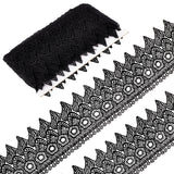 1 x Brand New GORGECRAFT Venise Lace Lace Ribbon 90mm Wide Embroidered Edge Trimming Black Wavy Trimming Ribbon DIY Sewing Curtain Accessories Crafts Wedding Applique, 5 Yards - RRP €22.8