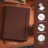 1 x RAW Customer Returns Beechmore Books lined notebook - XL A4, brown I Premium hardcover journal book made of vegan leather, 120gsm cream paper, gift box, for writers, journalists, meetings students - RRP €23.89