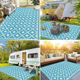 1 x RAW Customer Returns SHACOS Outdoor Carpet Weatherproof UV-resistant 150x210cm Boho Balcony Carpet Waterproof Outdoor Carpet Plastic Large Garden Carpet Picnic Blanket Reversible Outdoor Carpet Carpet for RV Camping Terrace - RRP €34.43