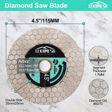 1 x RAW Customer Returns Diamond tile disc 115MM - Double-sided diamond cutting disc LEKOMESH for cutting grinding porcelain ceramic tiles marble granite artificial stone, angle grinder blade with hexagon - RRP €23.69