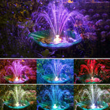 1 x RAW Customer Returns AISITIN LED solar fountain with 5.5W solar panel with 21cm size, colorful pond pump, water pump, floating fountain pump with 7 fountain styles for garden, bird bath, fish container - RRP €33.26