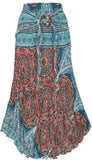 1 x RAW Customer Returns GURU SHOP summer skirt, maxi skirt hippie chic, women, blue-grey, synthetic, size 38 - RRP €24.1