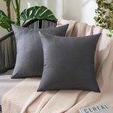 1 x RAW Customer Returns MIULEE Set of 2 Waterproof Cushion Covers Outdoor Sofa Cushions Decorative Pillows Modern Cushion Covers Decorative Cushion Cover Made of Polyester Linen Look for Garden Sofa Living Room Bed 40 x 40 cm Dark Grey - RRP €13.1