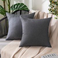 1 x RAW Customer Returns MIULEE Set of 2 Waterproof Cushion Covers Outdoor Sofa Cushions Decorative Pillows Modern Cushion Covers Decorative Cushion Cover Made of Polyester Linen Look for Garden Sofa Living Room Bed 50 x 50 cm Dark Grey - RRP €14.2