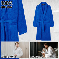 1 x RAW Customer Returns CityComfort Bathrobe for Men Shower - Absorbent Cotton Shower Bathrobe M-3XL, Winter Bathrobe for Shower, Bath, Spa and Gym Blue, 3XL  - RRP €23.99