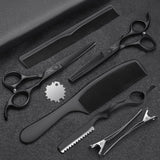 1 x RAW Customer Returns JASON Professional Hairdressing Scissors - Hair Cutting Scissors Thinning Scissors 6.5 Hair Scissors Hairdressing Scissors for Hairdressers Beginners, Black - RRP €30.22