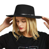 2 x RAW Customer Returns EINSKEY Fedora Hat Women Fashion Elegant Wide Brim Felt Hat for Carnival, Party, Shootings, Oktoberfest, Bar, Festivities - RRP €37.34