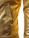 1 x RAW Customer Returns JOGAL Men s Metallic Disco Jacket with Gold Zip M - RRP €46.39