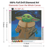 3 x Brand New NAIMOER Yoda Diamond Painting 5D Diamond Painting Diamond Embroidery Yoda Painting Canvas Diamond Full Kit Cross Stitch Embroidery Diamond Painting Complete Kit 35x35cm - RRP €27.15