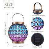 1 x RAW Customer Returns TERESA S COLLECTIONS Outdoor garden decoration, solar lantern for outdoor use, rust blue gradient color hanging solar lamp, solar lights for outdoor use, flame effect garden decoration, gifts for women - RRP €29.99