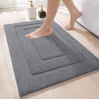 1 x RAW Customer Returns DEXI bath rug non-slip, soft bathroom rug, water-absorbent bath mat, machine washable bath rug for shower, bathtub and toilet - grey, 40 x 60 cm - RRP €23.96