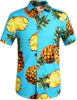 1 x Brand New SSLR Men s Hawaii Shirt Men Short Sleeve Regular Fit Summer Floral Printed Hawaiian Shirt Small, Sky Blue  - RRP €27.6