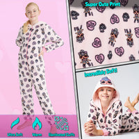 1 x RAW Customer Returns LOL Surprise Children s Onesie, Fleece Overall for Girls, LOL Jumpsuit Children with Unicorn and Kitty Queen, Jumpsuit Cuddly 4-12 Years Pink, 9-10 Years  - RRP €23.18