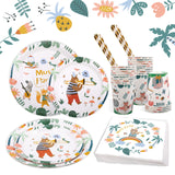 2 x Brand New Party Tableware Set 101pcs Birthday Party Tableware Paper Plates Children s Birthday Set Paper Plates Cups Napkins Straws for Birthday Baby Shower Girls Boys, 20 Guests - RRP €35.98