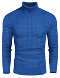 1 x RAW Customer Returns COOFANDY Turtleneck Sweater Men Turtleneck Sweater Warm Winter Sweater Solid Color Turtleneck with Pullover Knit Roll Neck Turtleneck Blue S - RRP €29.21