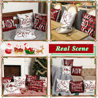 11 x Brand New 6 Pieces Christmas Pillow Cover 18 x 18 Inch Red and Black Buffalo Plaid Cushion Cover Christmas Pillowcase Holiday Pillowcase for Sofa Bedroom Living Room Winter - RRP €302.61