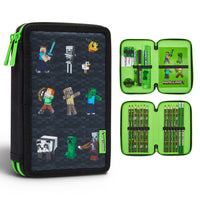 1 x RAW Customer Returns Minecraft Pencil Case for Kids Boys Pencil Case 2 Compartments School Supplies - RRP €26.99