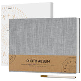 1 x RAW Customer Returns Vienrose Adhesive Photo Album 10x15 Small Empty Photo Album 60 Pages Linen Bound 21.5x30 cm DIY Scrapbooking Album with Metallic Pen for Wedding Baby Family Travel, Gray - RRP €23.99