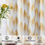 3 x Brand New FMFUNCTEX White Gold Foil Pine Forest Opaque Curtains Eyelet Curtain Cold Protection Blackout Curtains Thermal Insulated Curtains for Living Room Bedroom 132 x 175 cm Set of 2 - RRP €114.9