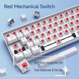 1 x RAW Customer Returns KEMOVE 60 Mechanical Keyboard, K61SE Wired Gaming Keyboard with Red Switches, Anti-Ghosting PBT Keycaps LED Backlit Ultra-Compact 61 Keys Mini Keyboard, QWERTY US Layout White  - RRP €29.99