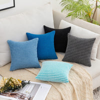 1 x RAW Customer Returns MIULEE Set of 2 cushion covers, corduroy velvet, decorative cushion, sofa cushion, decorative couch cushion, cushion cover, soft for living room, bedroom, 14 x 14 inches, 35 x 35 cm, light blue - RRP €17.49