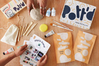 1 x RAW Customer Returns Pott d Dry Clay Kit for Beginners. Kit Includes Air Drying Clay, Tools, Paints, Brushes, Sealant, Guide Instructions - Pastel Colors - RRP €49.0