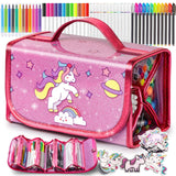 1 x RAW Customer Returns Hot Bee Unicorn Gifts for Girls 3 4 5 6 7 Years, Glitter Pens Girls 3 4 5 6 7 Years, Painting Set Children 3-7 Years, Painting Case Children - RRP €29.5