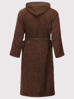 1 x RAW Customer Returns Ladeheid men s terry bathrobe made of 100 cotton LA40-192 Brown-20, M  - RRP €35.56