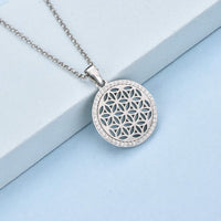 1 x Brand New JO WISDOM Women s Necklace Flower of Life Silver 925 Necklace Pendant Flower of Life Amulet with 3A Zirconia April Birthstone, Jewelry for Women - RRP €56.35