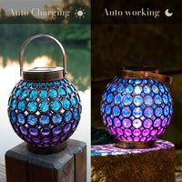 1 x RAW Customer Returns TERESA S COLLECTIONS Outdoor garden decoration, solar lantern for outdoor use, rust blue gradient color hanging solar lamp, solar lights for outdoor use, flame effect garden decoration, gifts for women - RRP €29.99